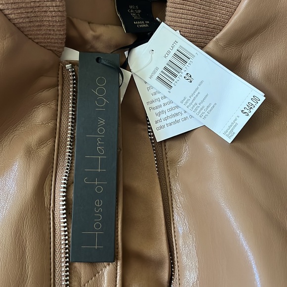 House of Harlow 1960 faux leather zip up Moto jacket - Picture 4 of 8